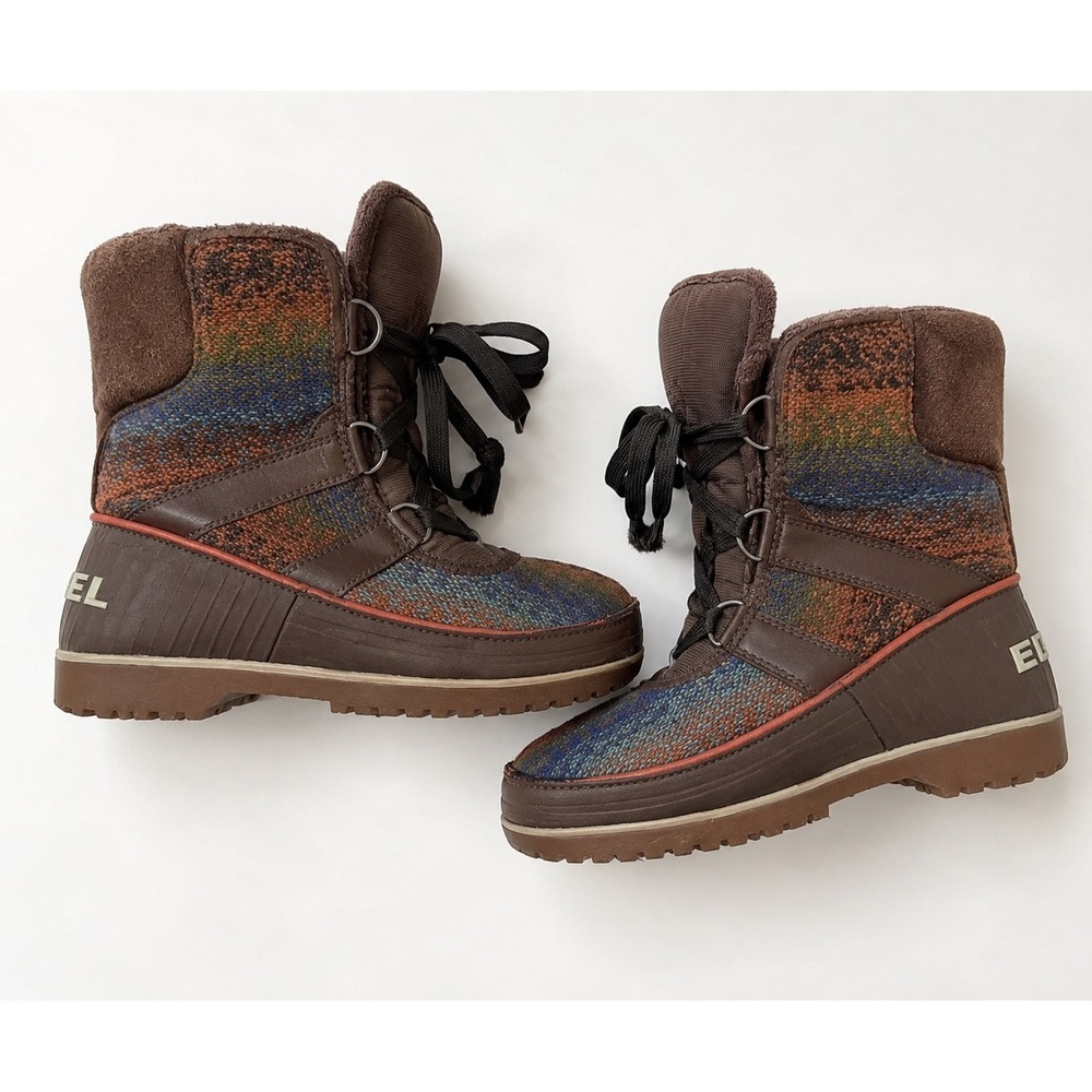 Sorel Tivoli II Waterproof Winter Boots Brown Knit Multi NL2091-256 Womens 9